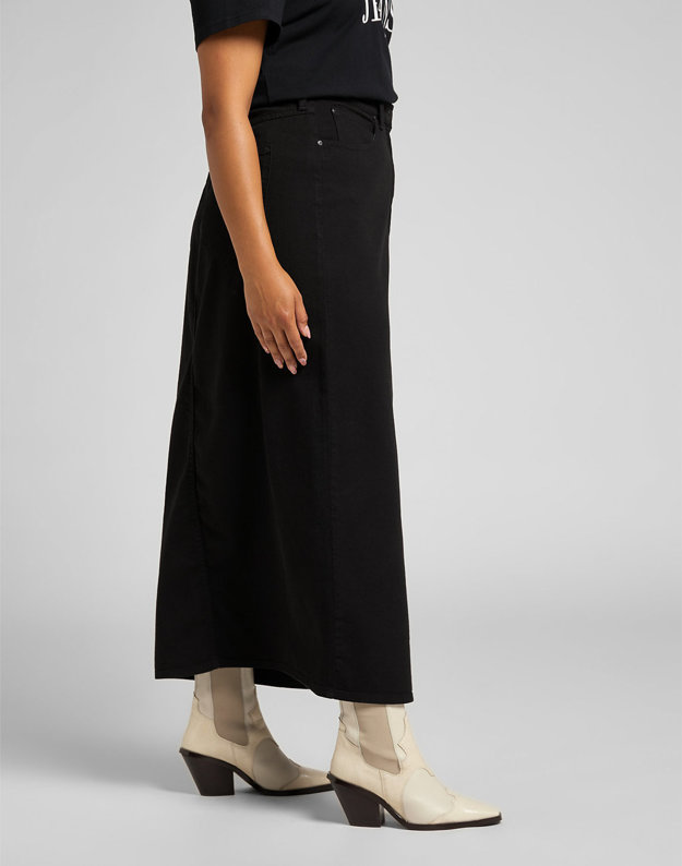 SPÓDNICA LEE LONG SKIRT PLUS BLACK L38UQH01