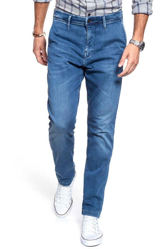 SPODNIE MATERIAŁOWE MĘSKIE MUSTANG RealX Chino DENIM BLUE 1008081 5000 582