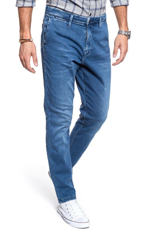 SPODNIE MATERIAŁOWE MĘSKIE MUSTANG RealX Chino DENIM BLUE 1008081 5000 582