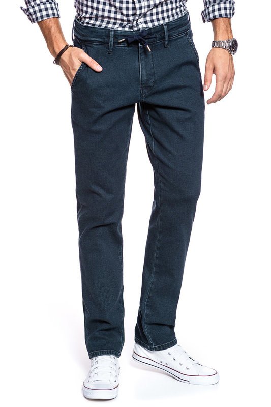 SPODNIE MĘSKIE MUSTANG Jog Chino Denim Blue 1009078 5000 880