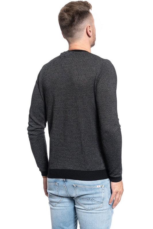 SWETER MĘSKI MUSTANG Emil Henley BLACK 1009784 4142