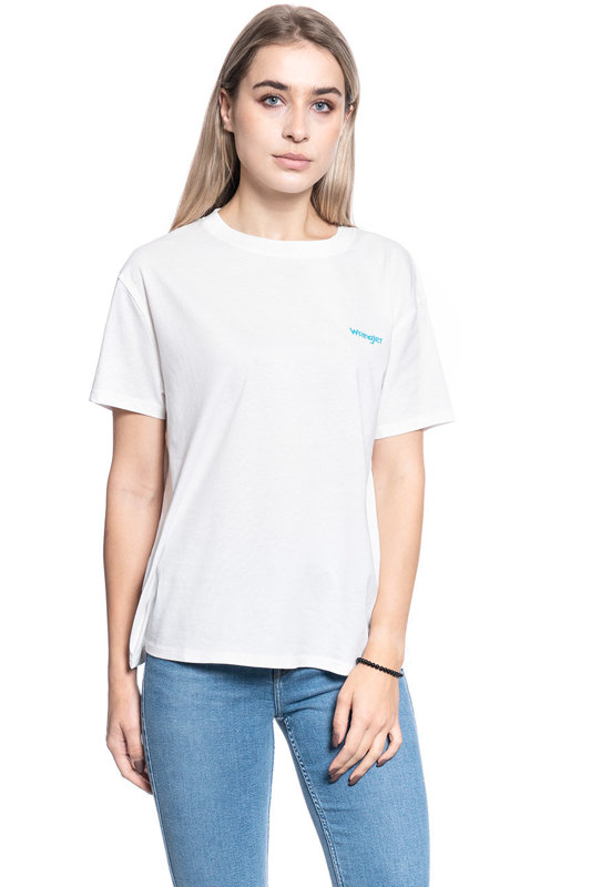 T-SHIRT DAMSKI WRANGLER BOYFRIEND TEE OFF WHITE W7Q2GH737