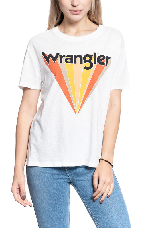 T-SHIRT DAMSKI WRANGLER BOYFRIEND TEE OFFWHITE W7019EA02