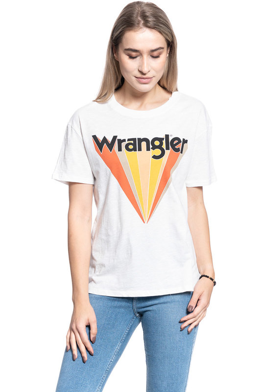 T-SHIRT DAMSKI WRANGLER BOYFRIEND TEE OFFWHITE W7019EA02