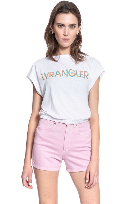 T-SHIRT DAMSKI WRANGLER SUMMER TEE REAL WHITE W7N5GHXW1