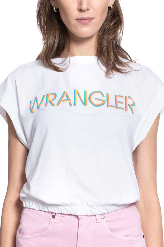 T-SHIRT DAMSKI WRANGLER SUMMER TEE REAL WHITE W7N5GHXW1