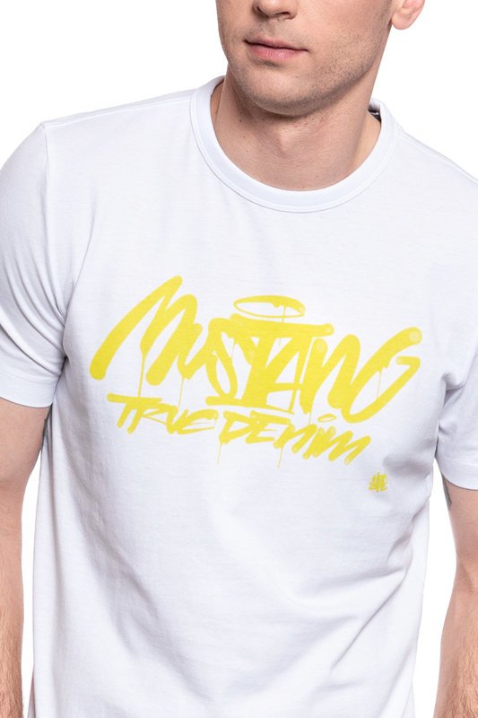 T-SHIRT MĘSKI MUSTANG ALEC X PRINT GENERAL WHITE 1009007 2045