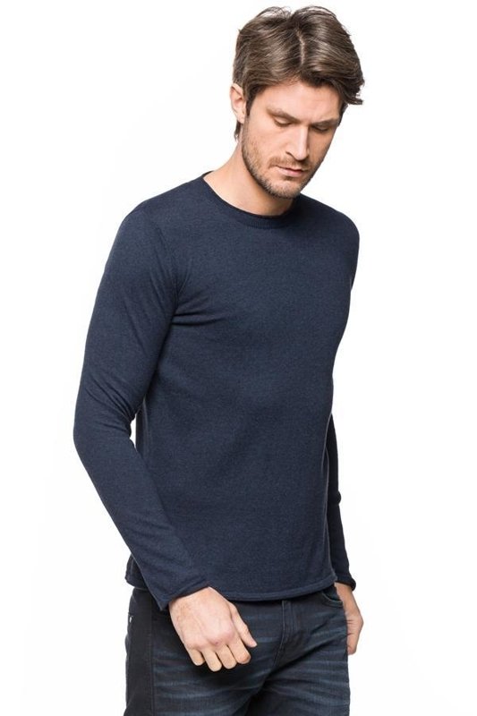 TOM TAILOR CASUAL CREW-NECK SWEATER KNITTED NAVY MELANGE 3020858.00.10 COL. 6905
