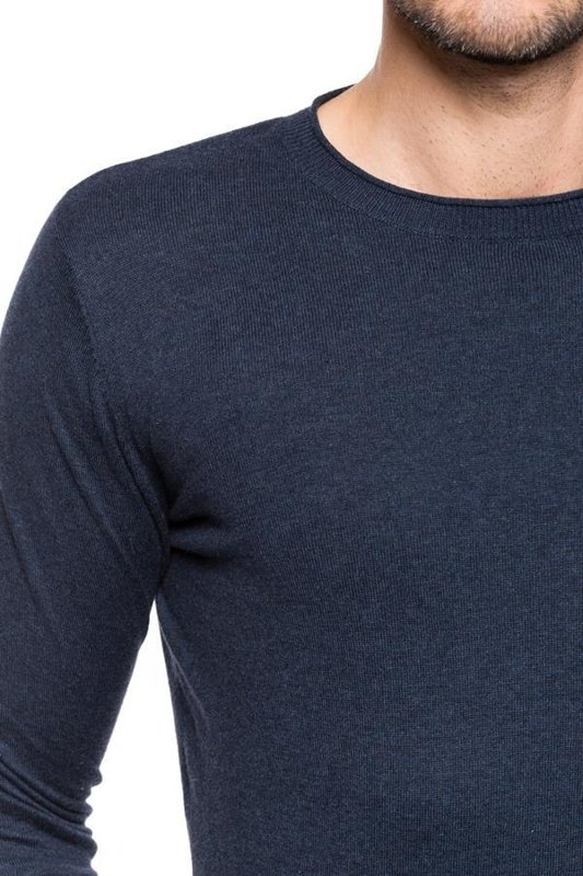 TOM TAILOR CASUAL CREW-NECK SWEATER KNITTED NAVY MELANGE 3020858.00.10 COL. 6905