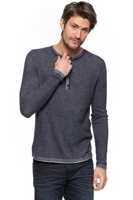 TOM TAILOR MODERN PLATED HENLEY SWEATER