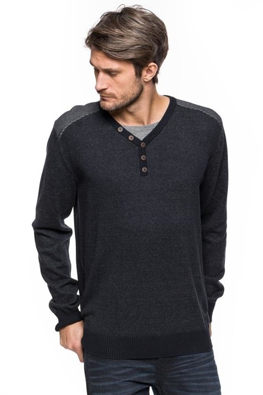 TOM TAILOR PLATED HENLEY SWEATER 3020496.00.10 COL. 6800
