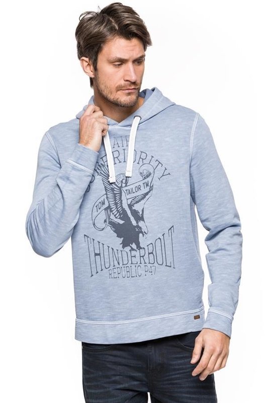 TOM TAILOR WASHED HOODIE WITH PRINT 2529385.00.10 COL. 6727S