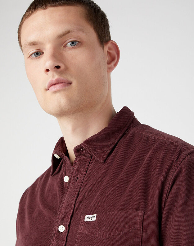 WRANGLER 1 POCKET SHIRT MĘSKA KOSZULA ELEGANCKA BROWN 112341066