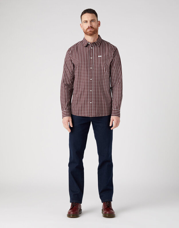 WRANGLER 1 POCKET SHIRT MĘSKA KOSZULA W KRATĘ KRATA DAHLIA 112341053