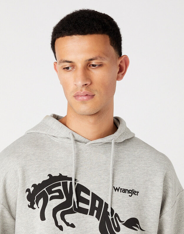 WRANGLER 75TH ANNI HOODIE MĘSKA BLUZA Z KAPTUREM MID GREY MEL W645HTX37