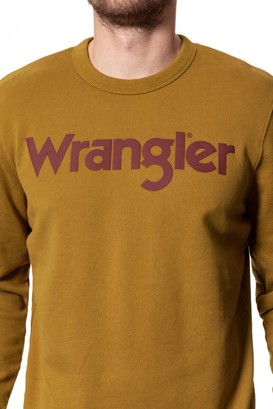 WRANGLER BLUZA LOGO CREW GOLDEN BROWN W6585I7VQ