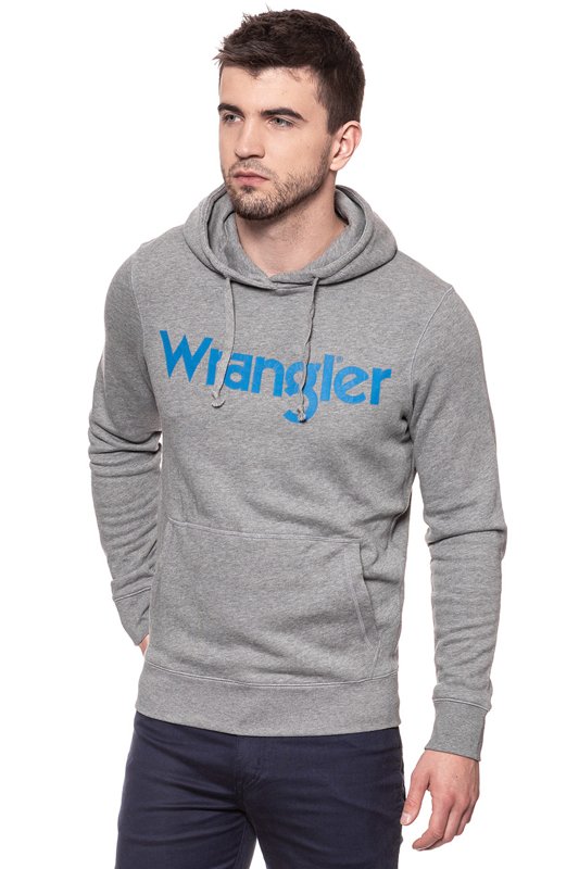 WRANGLER BLUZA LOGO HOODIE GREY MARL W6527HYVB