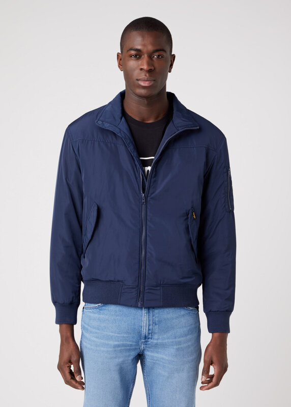 WRANGLER BOMBER JACKET MĘSKA KURTKA PRZEJŚCIOWA NAVY W4C5W3114