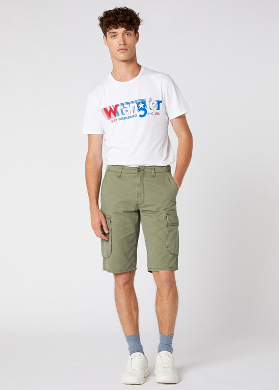 WRANGLER CARGO SHORT MĘSKIE SZORTY KRÓTKIE SPODENKI DUSTY OLIVE W15DKC275