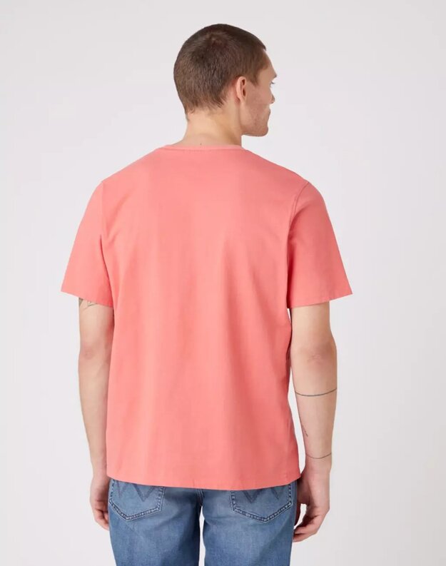 WRANGLER COLLEGIATE TEE MĘSKI T-SHIRT KOSZULKA NADRUK LOGO SPICED CORAL W7E0EJX6Y