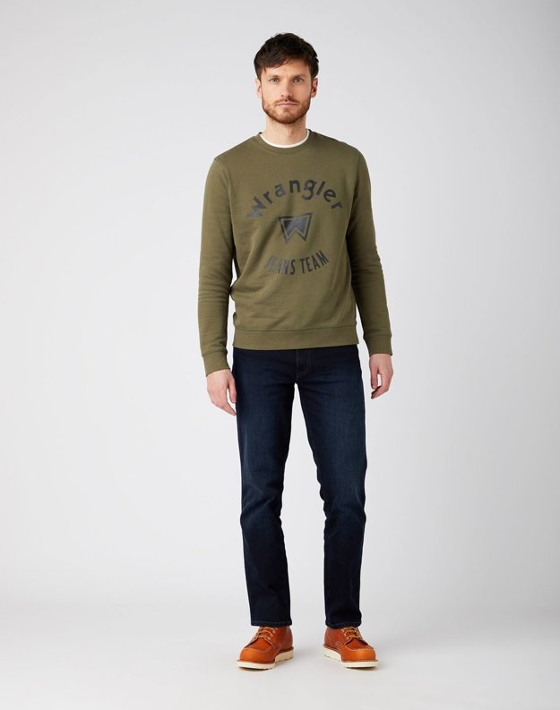 WRANGLER CREW SWEAT MĘSKA BLUZA KLASYCZNA IVY GREEN W6M8HYXIX