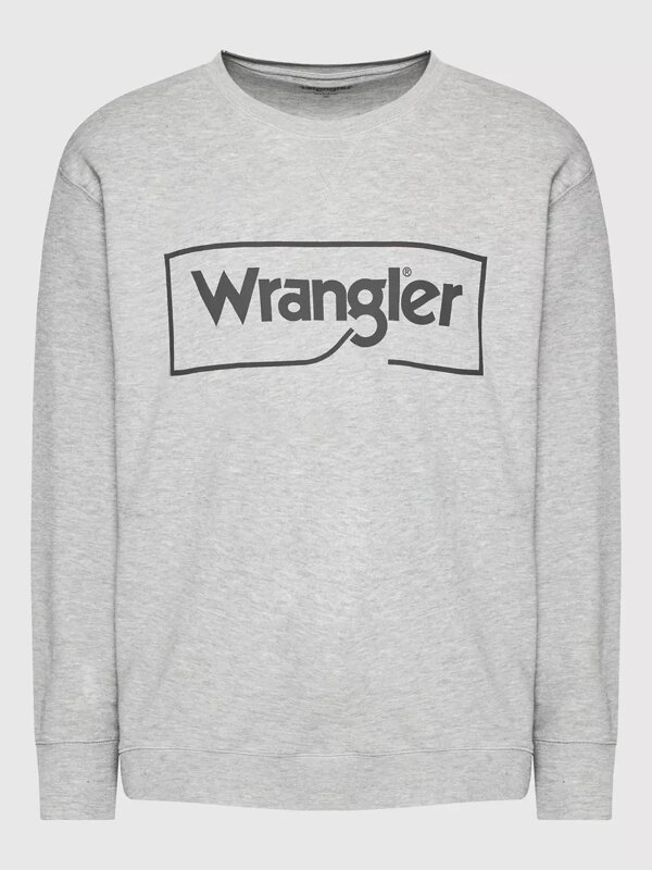 WRANGLER FRAME LOGO CREW MĘSKA BLUZA NADRUK MID GREY W662HAX37