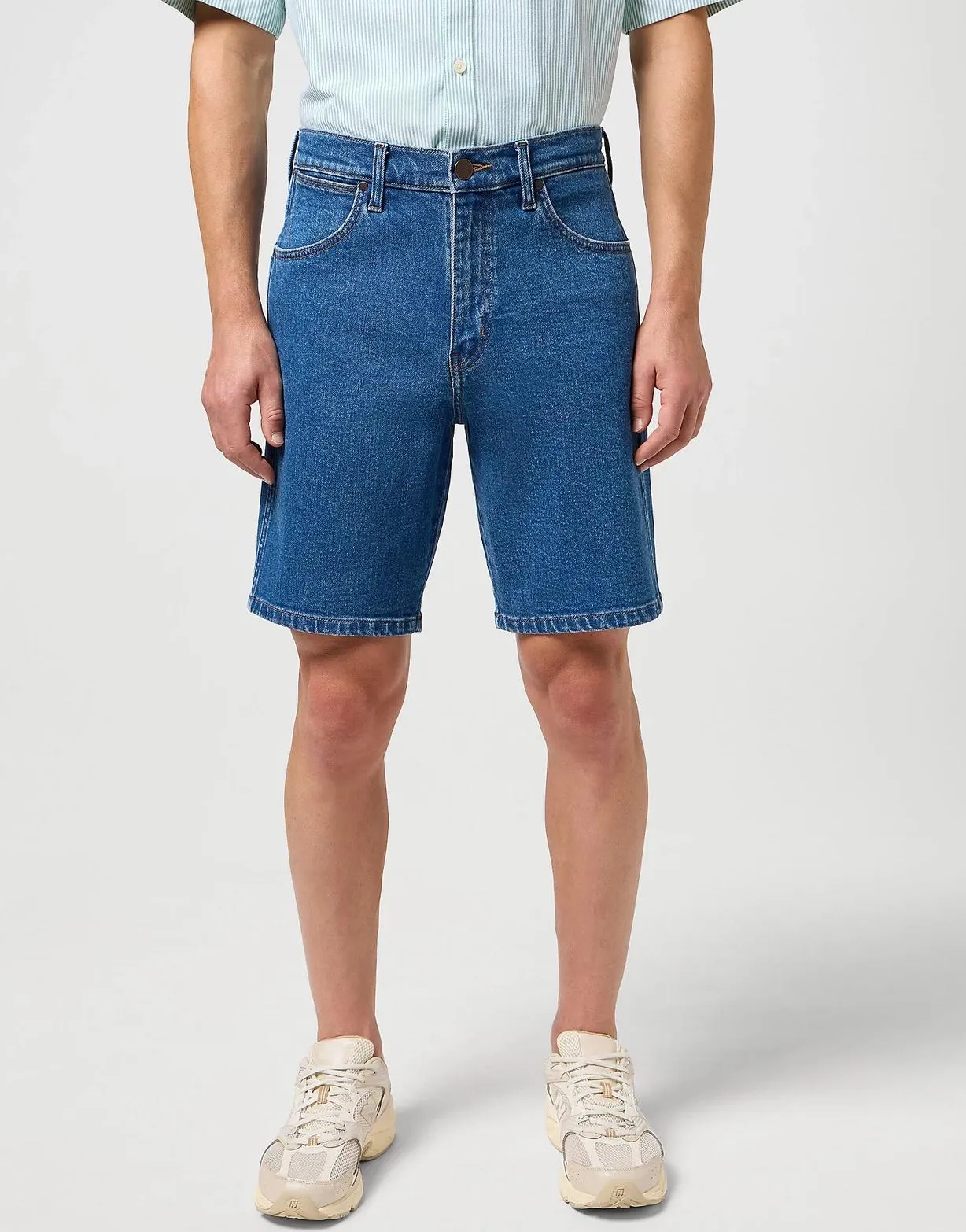 WRANGLER FRONTIER SHORT MĘSKIE SZORTY KRÓTKIE SPODENKI JEANSOWE ROCK BED 112350819