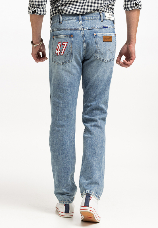 WRANGLER GREENSBORO MĘSKIE SPODNIE JEANSOWE JEANSY DŻINSY RACING INDIGO W15QBF22Y