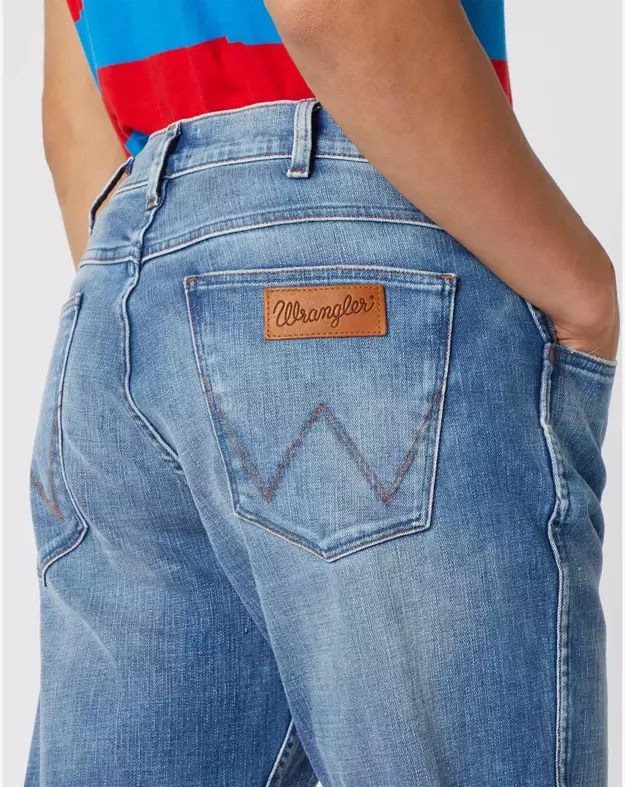 WRANGLER GREENSBORO MĘSKIE SPODNIE JEANSOWE JEANSY RED FLAME W15QQ250B