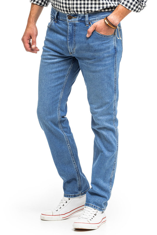 WRANGLER GREENSBORO MĘSKIE SPODNIE JEANSOWE LIGHTHOUSE W15QHNR20