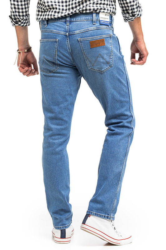 WRANGLER GREENSBORO MĘSKIE SPODNIE JEANSOWE LIGHTHOUSE W15QHNR20