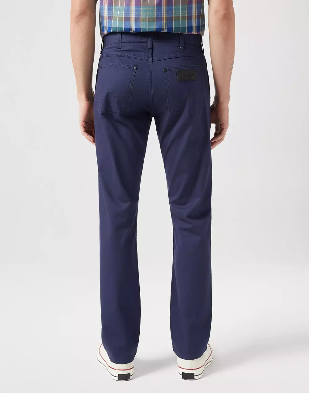 WRANGLER GREENSBORO MĘSKIE SPODNIE MATERIAŁOWE CHINO CHINOSY DARK NAVY 112350802