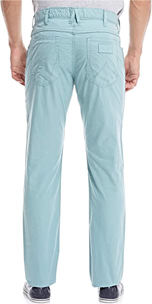 WRANGLER GREENSBORO MĘSKIE SPODNIE MATERIAŁOWE SMOKE BLUE W15QLL90B