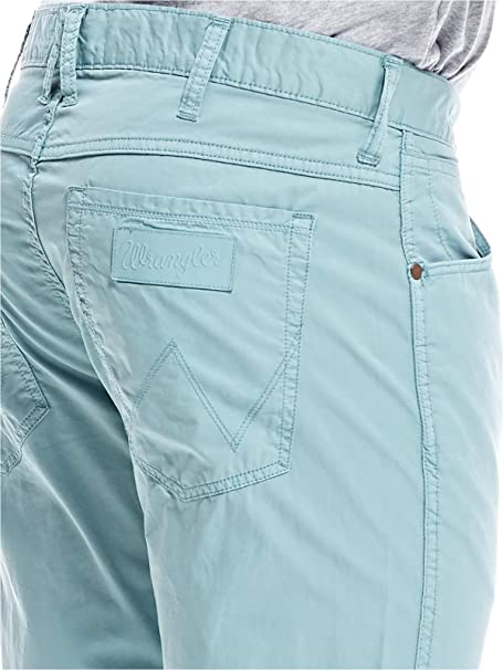 WRANGLER GREENSBORO MĘSKIE SPODNIE MATERIAŁOWE SMOKE BLUE W15QLL90B