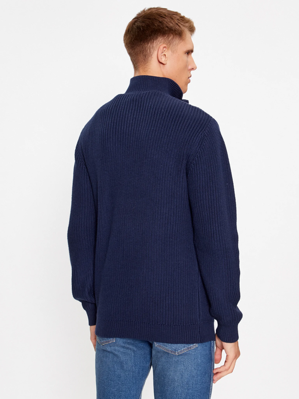 WRANGLER HALF ZIP KNIT MĘSKI SWETER ELEGANCKI CIEPŁY NAVY 112343094