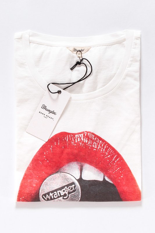 WRANGLER LIPS TEE OFFWHITE W7367D402