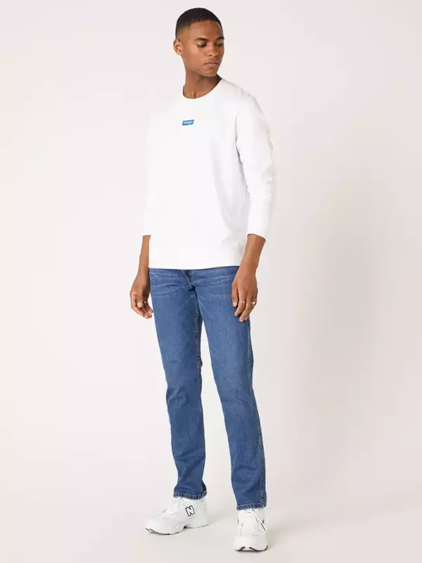 WRANGLER LOGO CREW MĘSKA BLUZA LOGO WHITE W6C0HL989