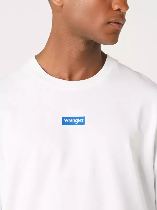 WRANGLER LOGO CREW MĘSKA BLUZA LOGO WHITE W6C0HL989