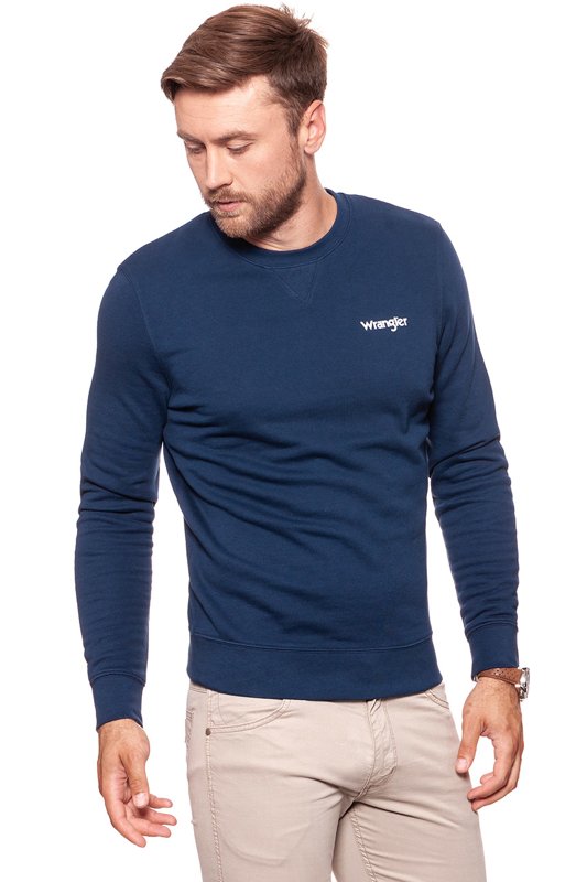 WRANGLER LOGO CREW NAVY W6582HY35