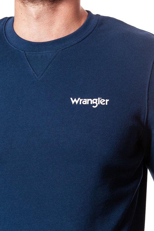 WRANGLER LOGO CREW NAVY W6582HY35