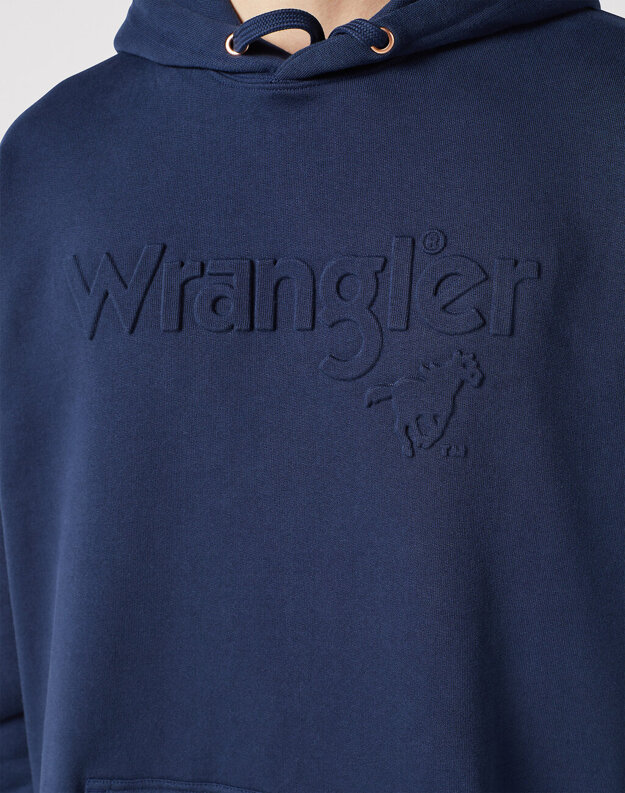 WRANGLER LOGO HOODIE MĘSKA BLUZA NIEROZPINANA Z KAPTUREM KAPTUR W657I4114