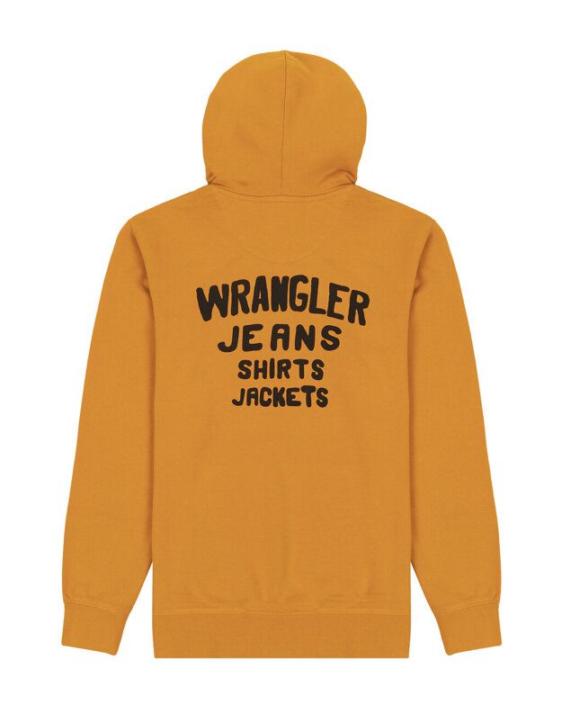 WRANGLER LOGO HOODIE MĘSKA BLUZA Z KAPTUREM NIEROZPINANA KAPTUR GOLDEN W656I4H43