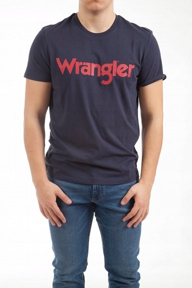 WRANGLER LOGO TEE MĘSKI T-SHIRT KOSZULKA REAL NAVY W7M0D3XW4