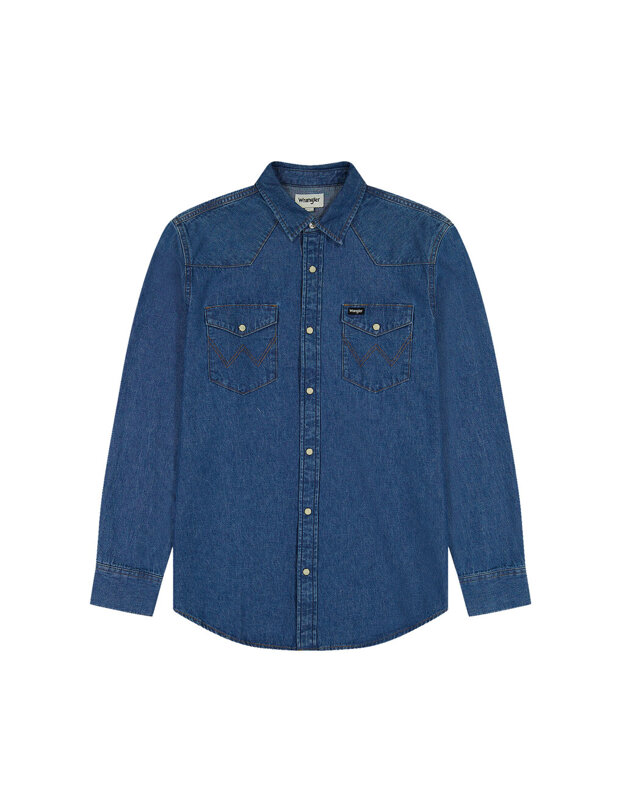 WRANGLER LS WESTERN SHIRT MĘSKA KOSZULA ELEGANCKA BARREL BLUE 112350488