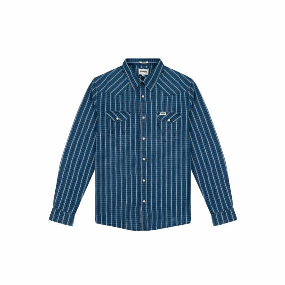 WRANGLER LS WESTERN SHIRT MĘSKA KOSZULA KRÓTKI RĘKAW LIGHT INDIGO W5A0NOX4E