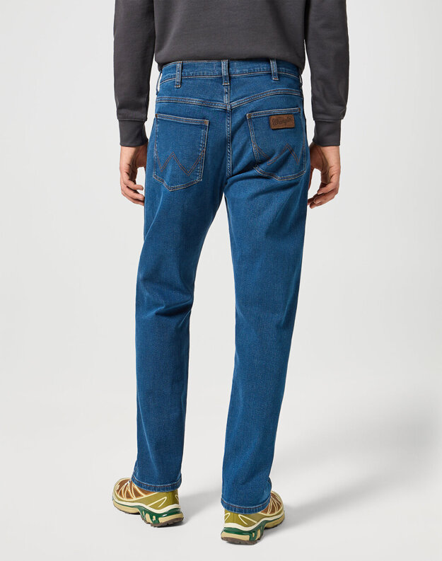 WRANGLER MĘSKIE SPODNIE JEANSOWE FRONTIER BLUE GREY 112355017