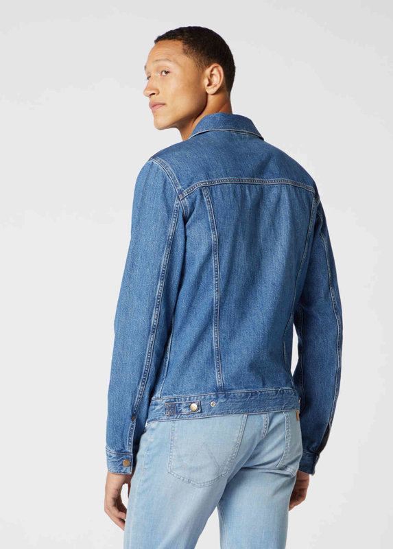 WRANGLER REGULAR JACKET MĘSKA KURTKA JEANSOWA BORA BLUE W443Q318F