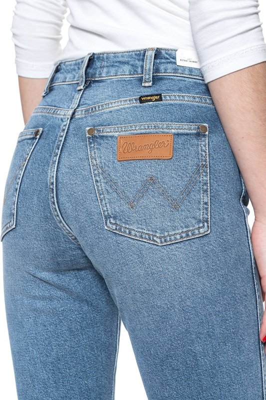 WRANGLER RETRO-SKINNY SPODNIE DAMSKIE VINTAGE NOISE W253WB058