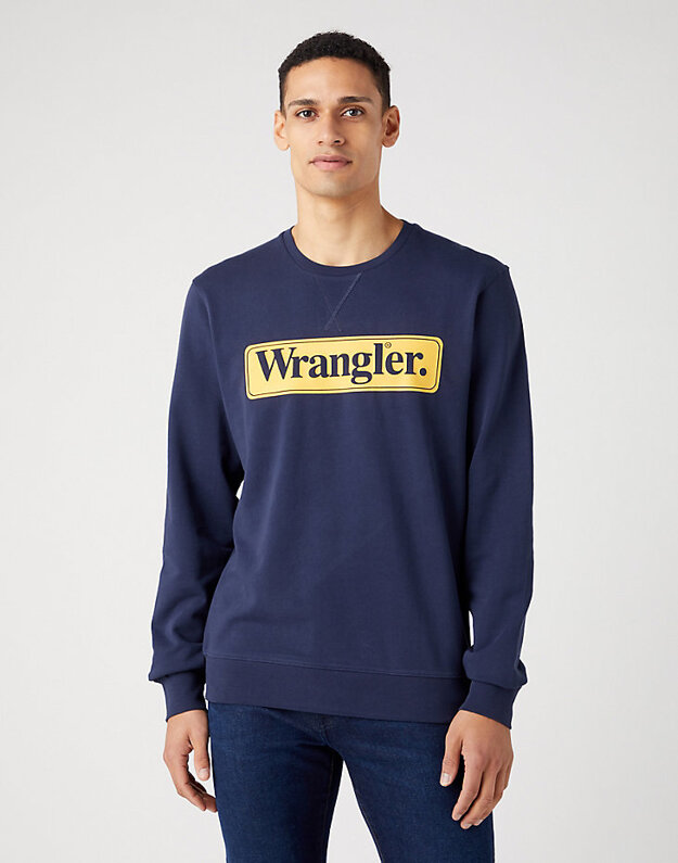 WRANGLER SEASONAL CREW MĘSKA BLUZA BEZ KAPTURA NIEROZPINANA NAVY W6F3I3114