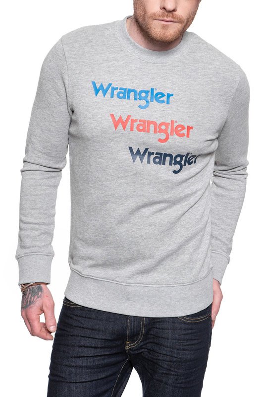 WRANGLER SEASONAL LOGO SWEAT MID GREY MEL W6A5HAX37